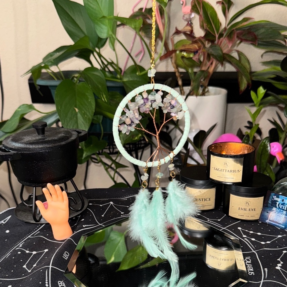 Tree of Life Dreamcatcher with Fluorite Chips